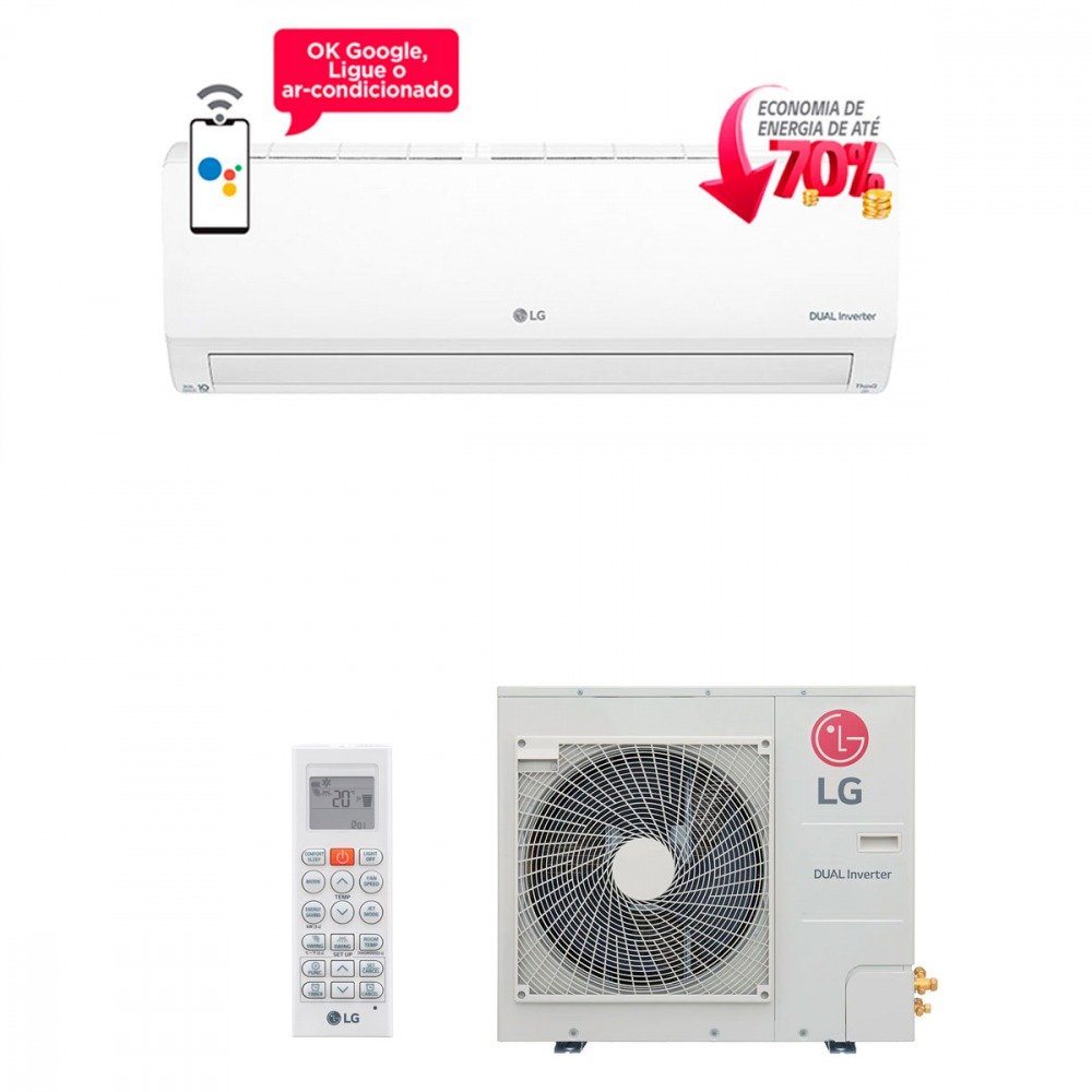 Ar Condicionado Split Inverter Lg Hi Wall Dual Voice 32000 Btus Quente Frio S4nw36r43fb 220v 6260