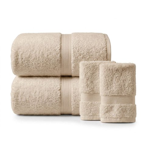 Jogo de Toalhas de Banho e Rosto Super Soft 4 Peças Algodão Super Macio Premium Casa Dona