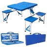 Conjunto Mesa Dobrável com 4 Banquinhos Portátil Tipo Maleta - 4