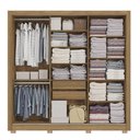 Ver imagem 3 de Guarda Roupa Roupeiro Casal com 3 Portas de Correr e Espelho Cb07m570 Kappesberg