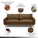 Ver imagem 6 de Sofá 2 Lugares Paloma 183cm Sala de Estar Couro Marrom Claro Manchado