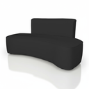 Ver imagem 2 de Sofá Feijão Orgânico Curvo 3 Lugar Suede Sala Contemporânea:preto