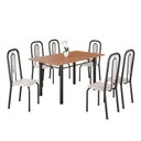 Ver imagem 2 de Conjunto para Sala de Jantar com 6 Cadeiras Lívia Preto/Bege