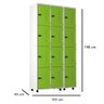 Armário Roupeiro Aço 12 Portas Academia Guarda Volume Trinco Verde - 2