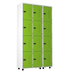 Armário Roupeiro Aço 12 Portas Academia Guarda Volume Trinco Verde - 1