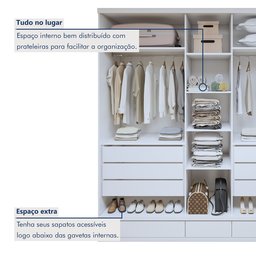 Guarda Roupa Casal 5 Portas com 9 Gavetas 100% MDF Urbano - 8