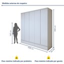 Ver imagem 3 de Guarda Roupa Casal 5 Portas com 9 Gavetas 100% MDF Urbano