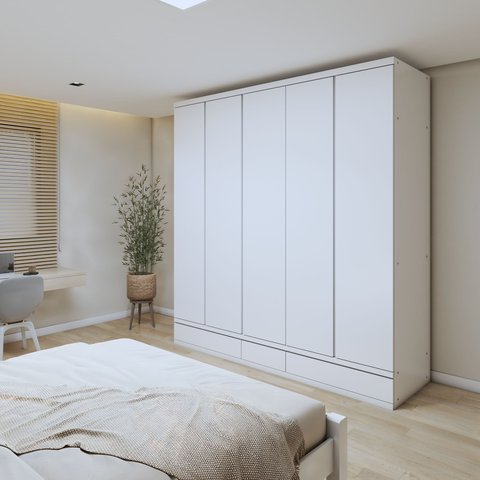 Guarda Roupa Casal 5 Portas com 9 Gavetas 100% MDF Urbano