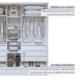 Guarda Roupa Casal 5 Portas com 9 Gavetas 100% MDF Urbano - 7