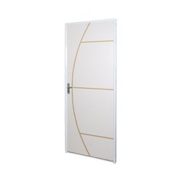 Kit Porta de Madeira Decorada 212x85cm com Batente de Aluminio 3,6cm Gáucha MGM - 2
