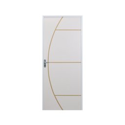 Kit Porta de Madeira Decorada 212x85cm com Batente de Aluminio 3,6cm Gáucha MGM - 1