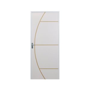 Kit Porta de Madeira Decorada 212x85cm com Batente de Aluminio 3,6cm Gáucha MGM