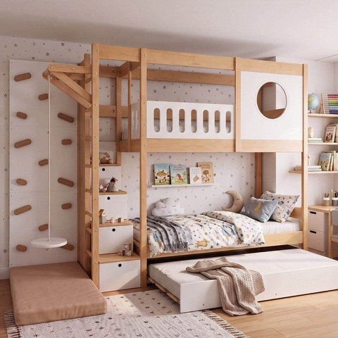 Treliche Active Play e Kit Escalada Infantil Climb Casatema MadeiraOriginals Branco/Madeira Natural
