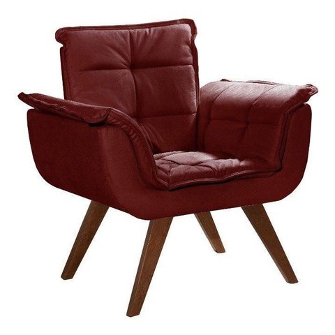 Poltrona Bella Opala 1 Lugar - Suede Bordô