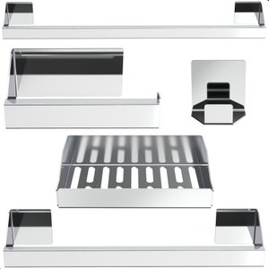 Kit Acessórios para Banheiro Inox 5 Peças Master Slim Df