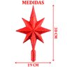 Estrela Ponteira Árvore Natal Enfeite Vermelho Natalino 30cm - 5