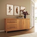 Ver imagem 4 de Balcão Buffet Nature com 2 Portas e 4 Gavetas Madeira Pinus Rústico Claro