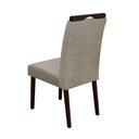 Ver imagem 2 de Cadeira de Jantar Madeira Maciça Castanho Premium Heloísa Linho Bege
