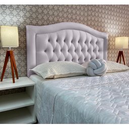 Cabeceira Casal Estofada Capitonê Provençal Corano Branco 140 X 120 Plus Rbl - 2 Cabeceira Casal Estofada Capitonê Provençal Corano Branco 140 X 120 Plus Rbl - 2