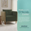Ver imagem 3 de Kit 2 Poltronas Aviv para Sala Escritório Recepção Linho Verde Premium Easy Clean Corino Caramelo Pr