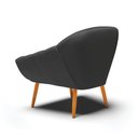 Ver imagem 6 de Kit 2 Poltronas Giovana Corino Preto Pés Palito Castanho - D'Rossi