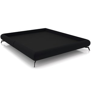 Cama Casal Base Box Pés de Ferro Estilo Industrial 156cm Otto P05 Veludo Preto- Lyam Decor