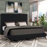 Cama Casal Base Box Pés de Ferro Estilo Industrial 156cm Otto P05 Veludo Preto- Lyam Decor - 2