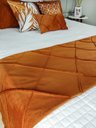 Ver imagem 2 de Peseira Drapeada Veludo Luxo 2,15x0,50m Dupla Face cama casal Terracota