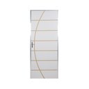 Ver imagem 1 de Kit Porta de Madeira Decorada 212x65cm com Batente de Alumínio 3,6cm Neblina MGM Abertura Esquerda Branco