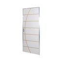 Ver imagem 2 de Kit Porta de Madeira Decorada 212x65cm com Batente de Alumínio 3,6cm Neblina MGM Abertura Esquerda Branco