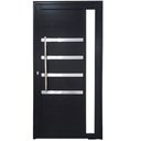 Ver imagem 1 de Porta Pivotante de Alumínio Preto 210 x 120 com Puxador, Friso e Visor Linha 30 - Direita