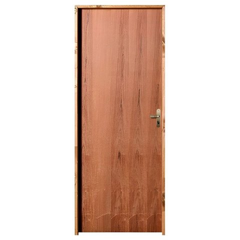 Porta de Madeira Semi-oca Padrão Imbuia Lisa Bat14 Cm Eco Fech Externa-2.10(a)x0.62(l)-lado Esquerdo