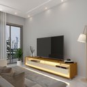 Ver imagem 1 de Rack para TV até 85 Polegadas com LED e Rodízios 172,5cm 100% MDF Requinte