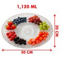 Ver imagem 4 de Fruteira Petisqueira Vidro Oval com Divisórias Mesa 1,120ml
