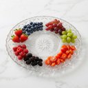 Ver imagem 3 de Fruteira Petisqueira Vidro Oval com Divisórias Mesa 1,120ml