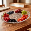 Ver imagem 1 de Fruteira Petisqueira Vidro Oval com Divisórias Mesa 1,120ml