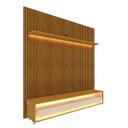 Ver imagem 2 de Rack com Painel Impressão Ripada para TV até 75 Polegadas com Led e Rodízios Requinte 179,2cm Gelius Móveis