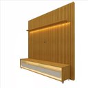Ver imagem 2 de Rack com Painel para TV até 75 Polegadas Ripado Led com Rodízios 184cm Nobre 100% MDF