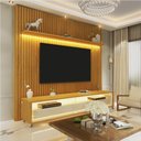 Ver imagem 1 de Rack com Painel para TV até 75 Polegadas Ripado Led com Rodízios 184cm Nobre 100% MDF