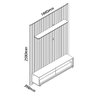 Rack com Painel para TV até 75 Polegadas Ripado Led com Rodízios 184cm Nobre 100% MDF - 12