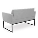 Ver imagem 4 de Kit 1 Sofá Namoradeira e 1 Poltrona Elisa Suede Cinza Base Metálica Industrial Preto - D'Rossi