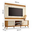 Ver imagem 3 de Rack Bancada com Painel para Tv de até 60 Polegadas 1,60m Legacy Off White/ Cedro Detalhe Ripado
