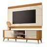 Rack Bancada com Painel para Tv de até 60 Polegadas 1,60m Legacy Off White/ Cedro Detalhe Ripado - 2