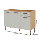Ver imagem 4 de Balcão de Cozinha 120cm 3 Portas 2 Gavetas Freijo Fosco/white Laca Brilho - Genialflex