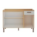 Ver imagem 3 de Balcão de Cozinha 120cm 3 Portas 2 Gavetas Freijo Fosco/white Laca Brilho - Genialflex