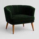 Ver imagem 4 de Conjunto 2 Poltronas Estofada para Sala de Estar Aconchegante Tecido Veludo Pés de Madeira