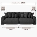 Ver imagem 4 de Sofá Retrátil 5 Lugares Veludo Armani 2,70 Mts Sage