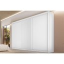 Ver imagem 1 de Guarda Roupa Casal 3 Portas de Correr 1 Ripada e 6 Gavetas Vitória Branco Acetinado - Europa