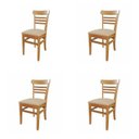 Ver imagem 2 de Kit 4 Cadeiras para Sala de Jantar Estofadas em Madeira Maciça Paulistana