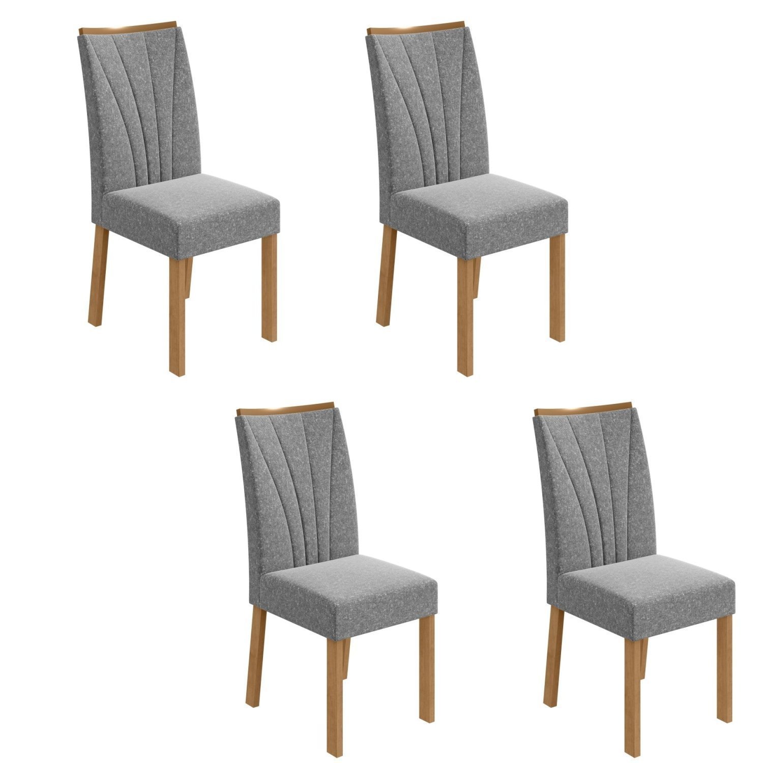 Conjunto 4 Cadeiras Estofadas Apogeu Móveis Lopas